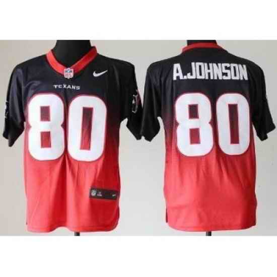 Nike Houston Texans 80 Andre Johnson Red Black Elite Drift Fashion II NFL Jersey